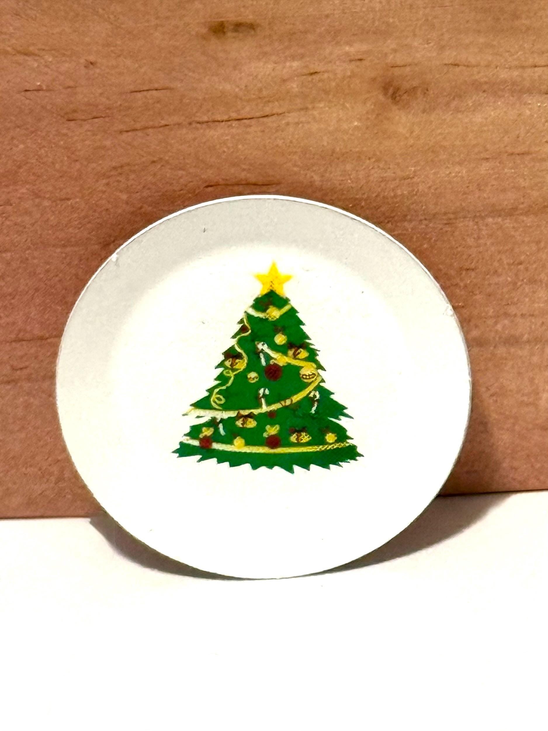 Miniature Christmas Plate and Coffee Cup Set