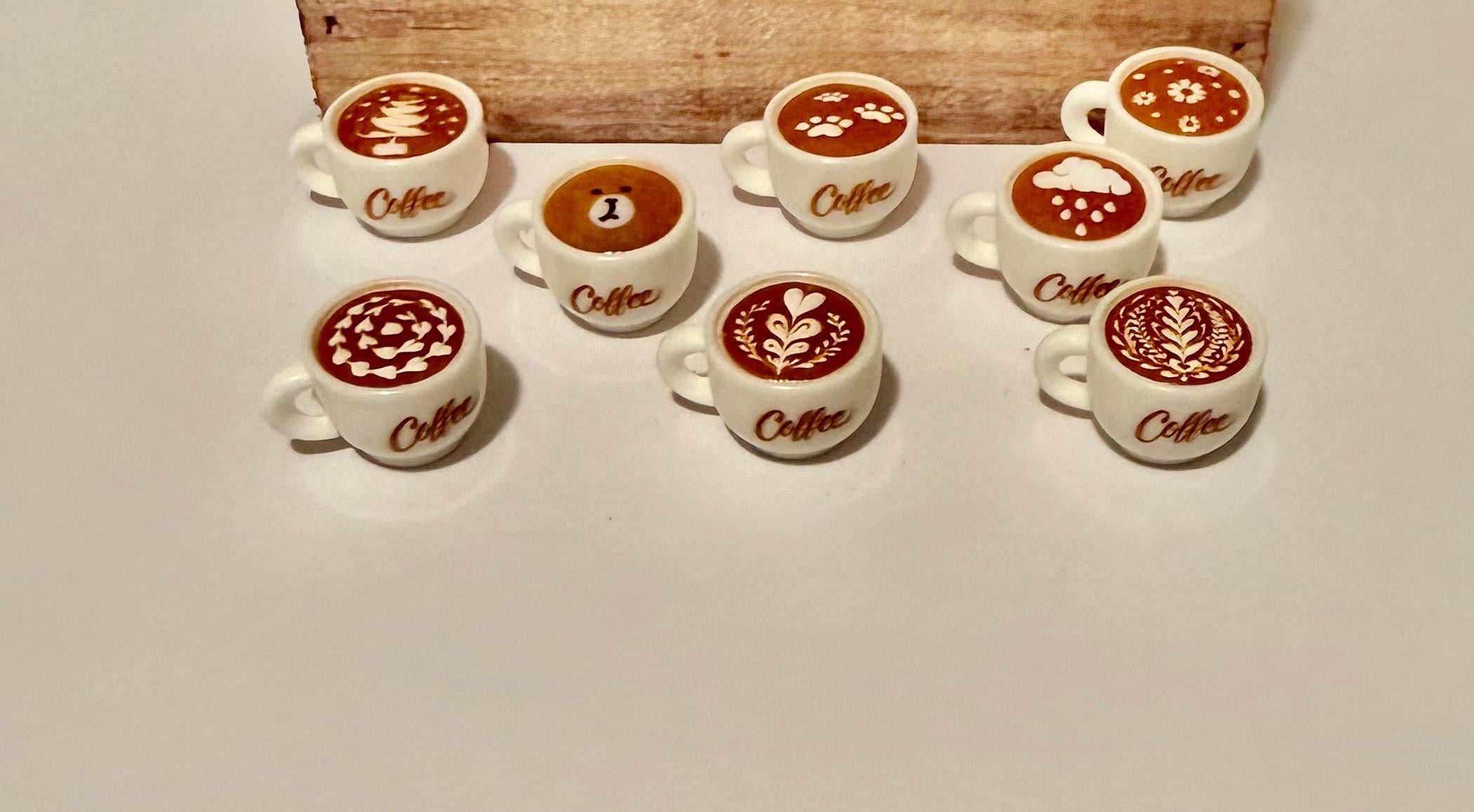 Miniature Winter Coffee Latte Mugs