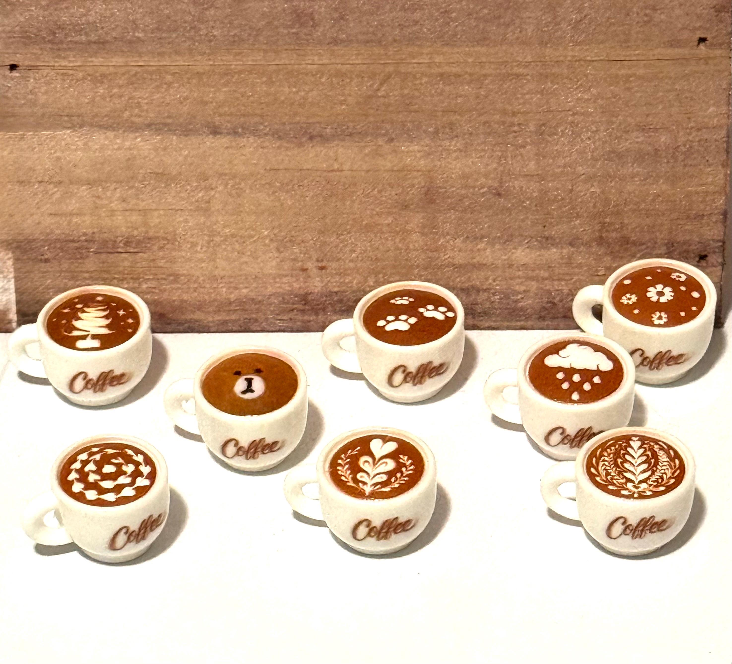 Miniature Winter Coffee Latte Mugs