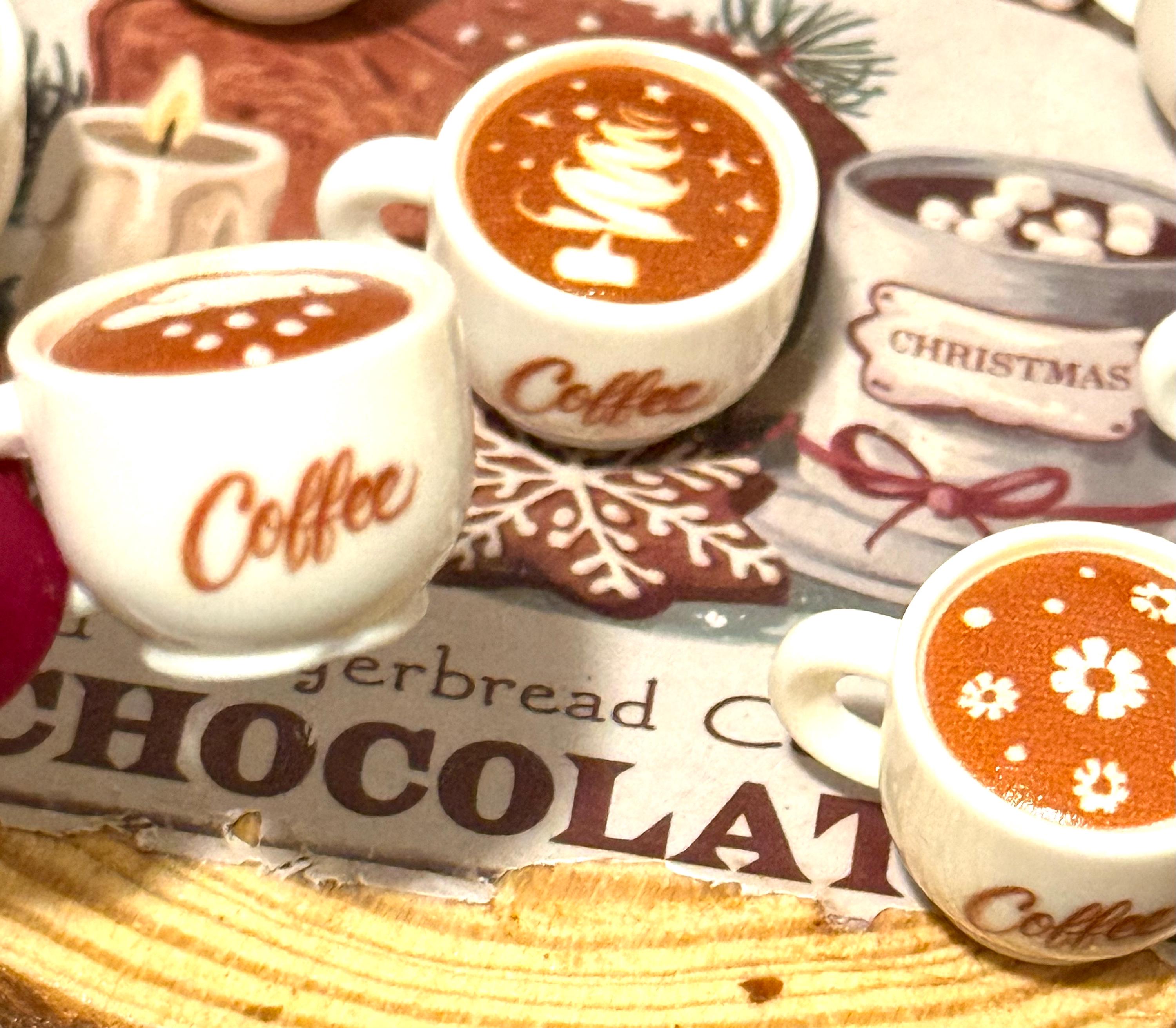 Miniature Winter Coffee Latte Mugs