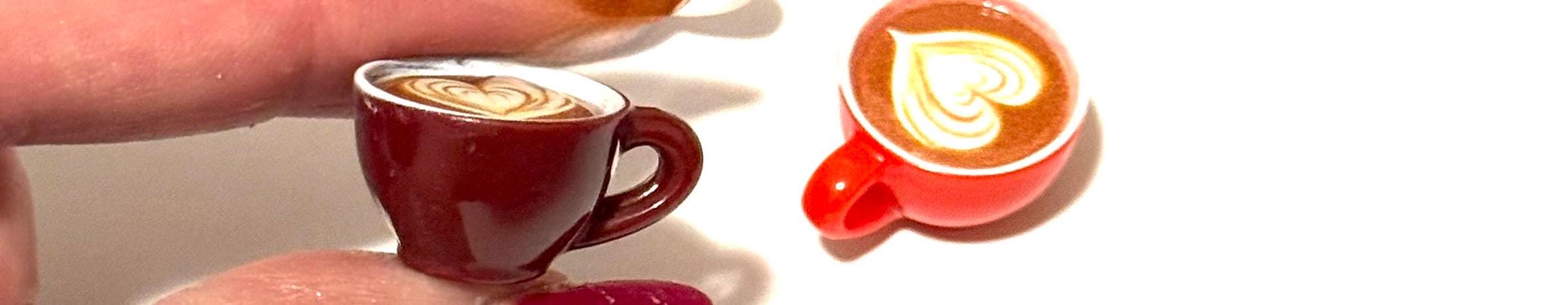 Miniature Heart Coffee Latte Mugs