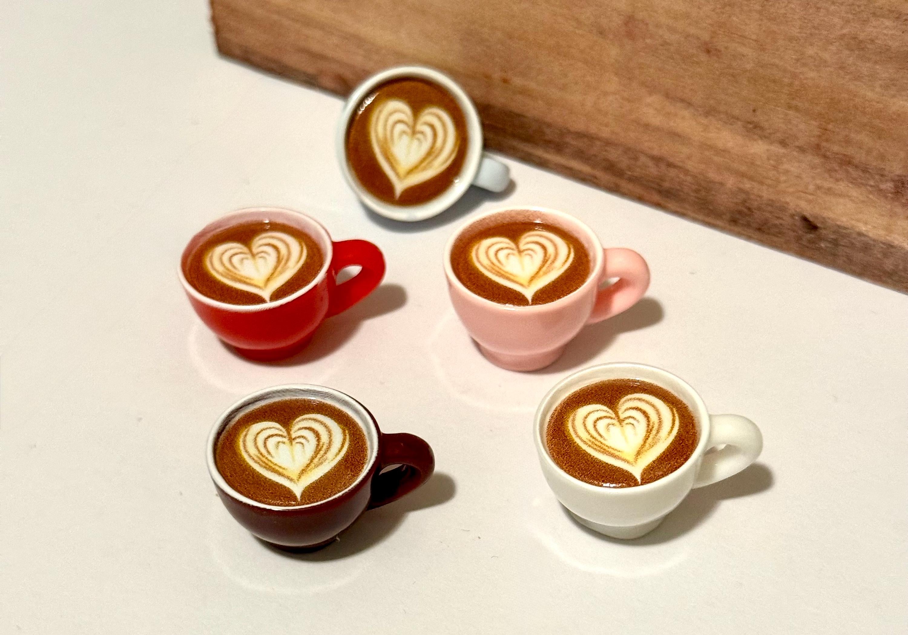 Miniature Heart Coffee Latte Mugs