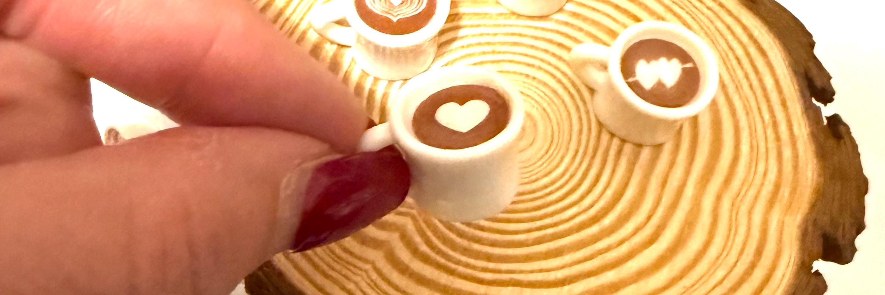 Miniature Heart Coffee Latte Mugs