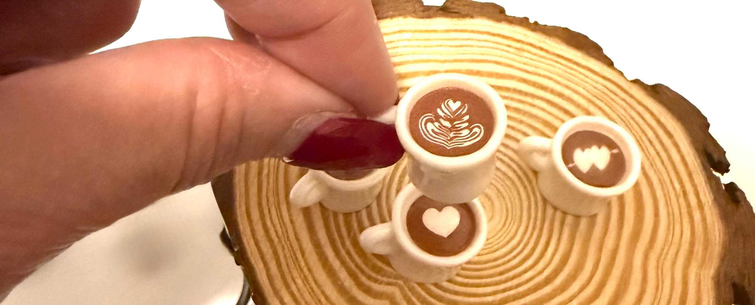 Miniature Heart Coffee Latte Mugs