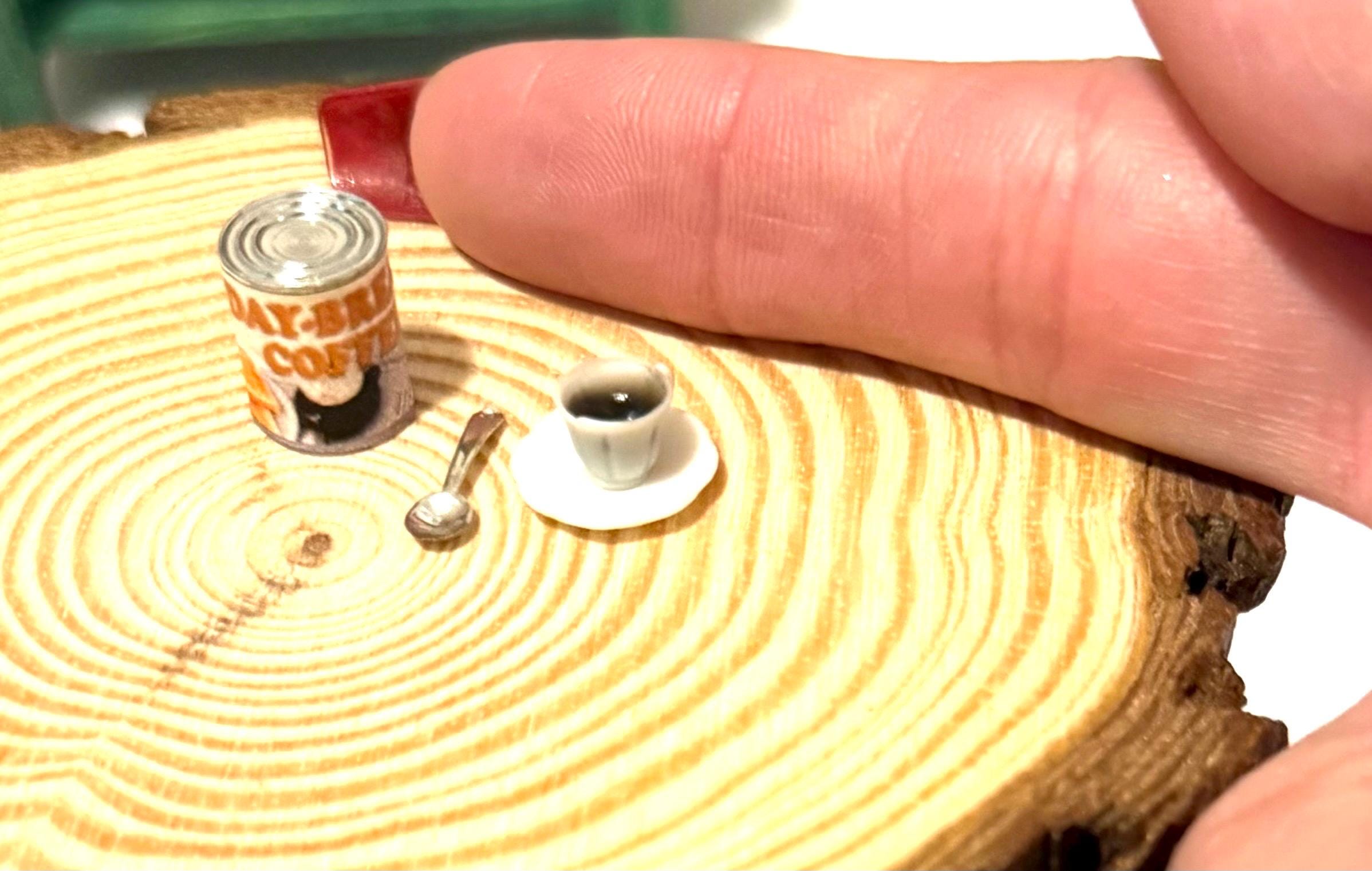 Miniature coffee set with coffee,cup,and spoon