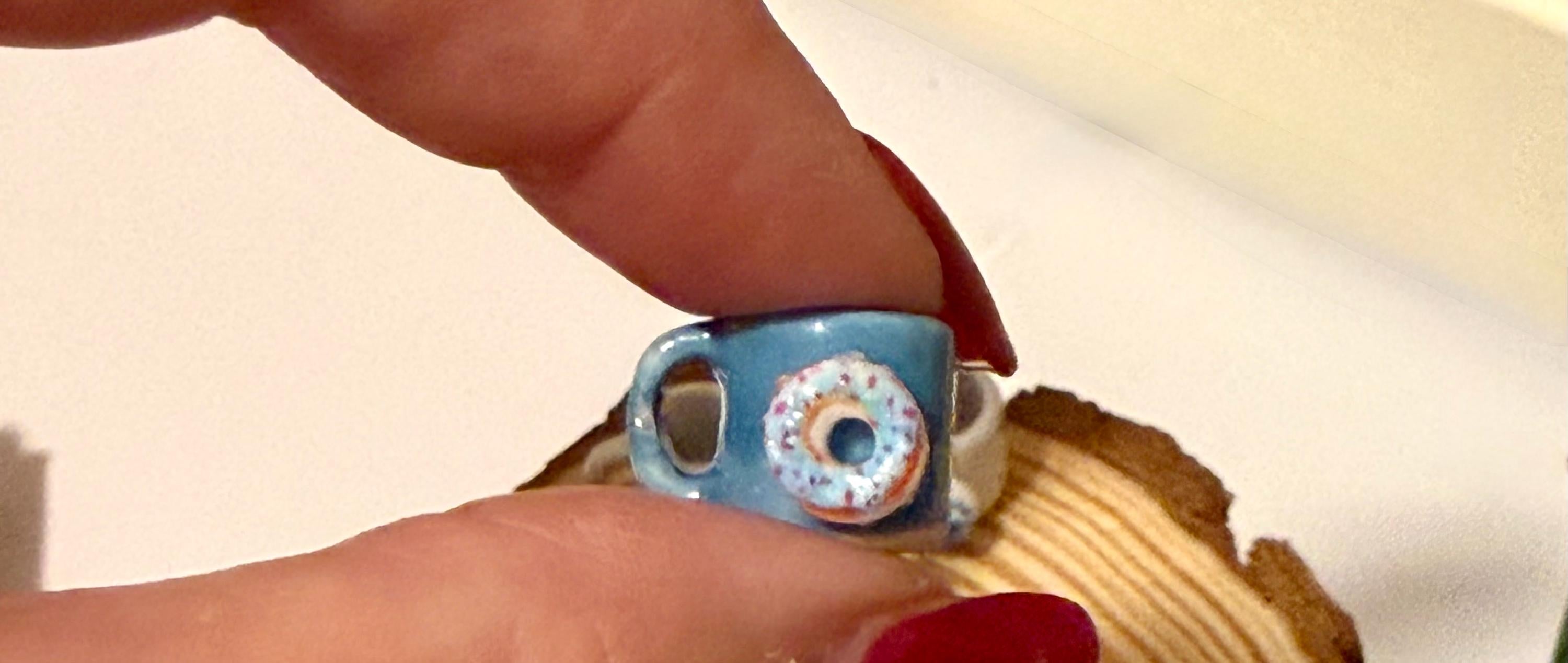 Miniature Donut Themed  Coffee Mugs -1:12 dollhouse scale