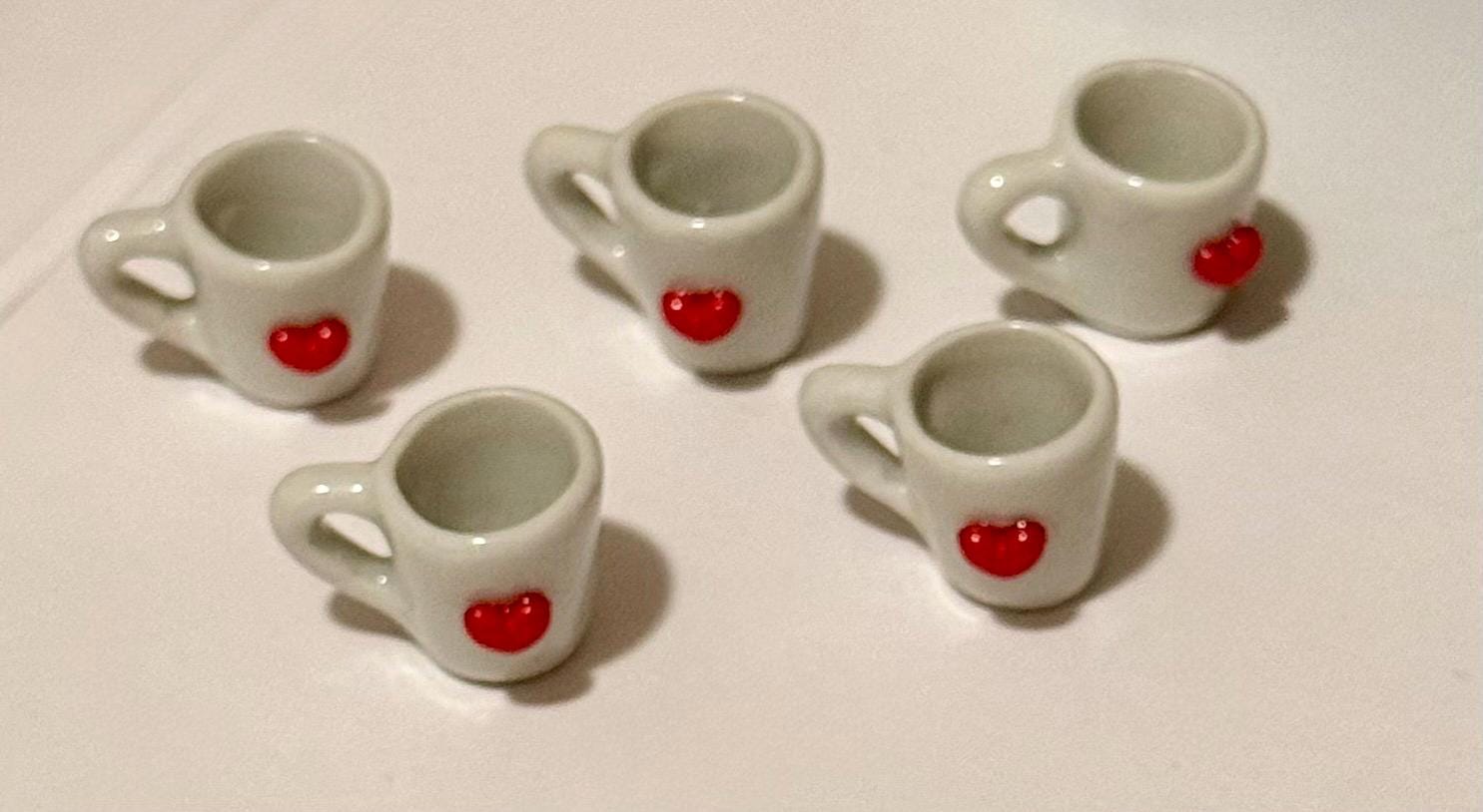 miniature heart coffee mugs
