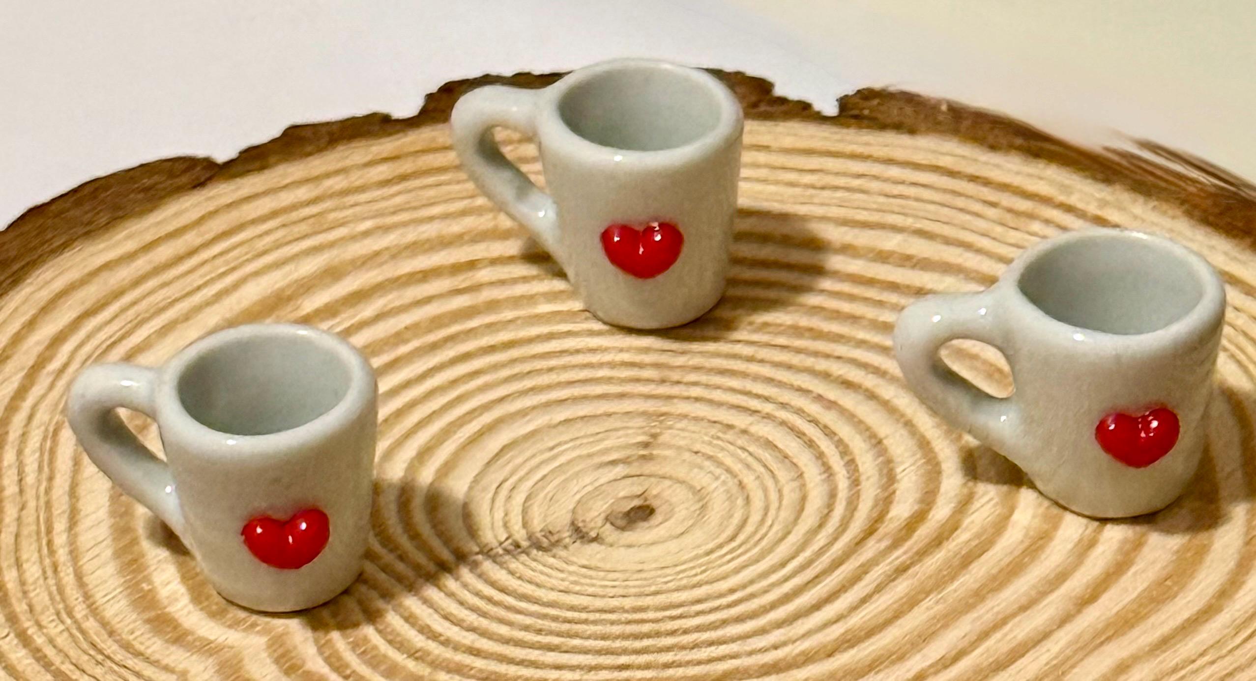 miniature heart coffee mugs