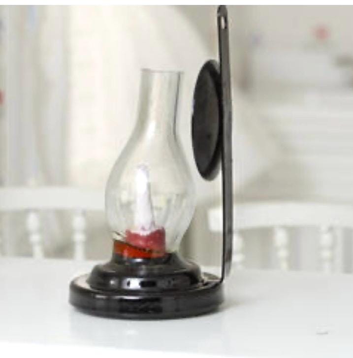 Dollhouse Miniature Old Fashioned Hurricane Lamp