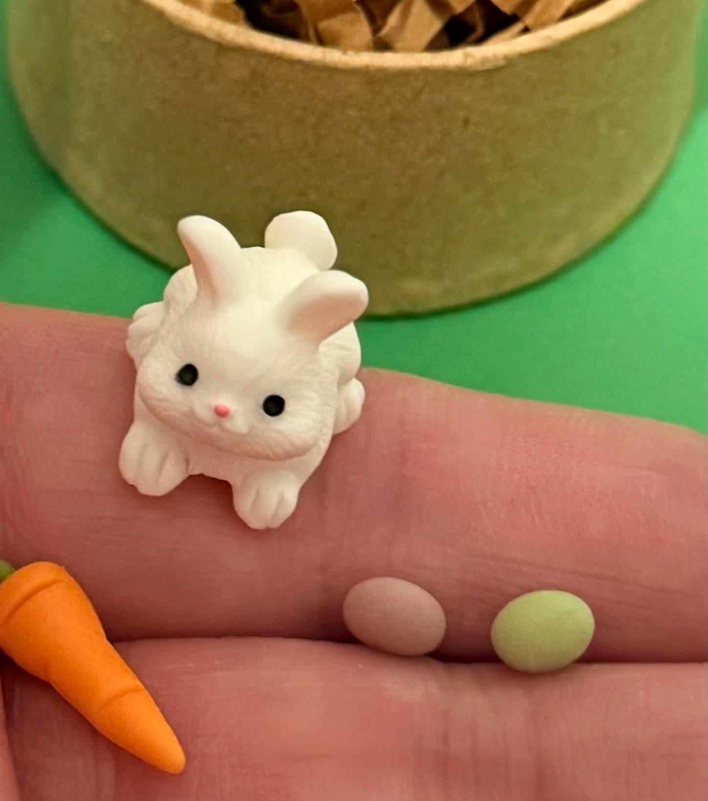 Miniature Paper Mache Easter Gift Box with miniatures