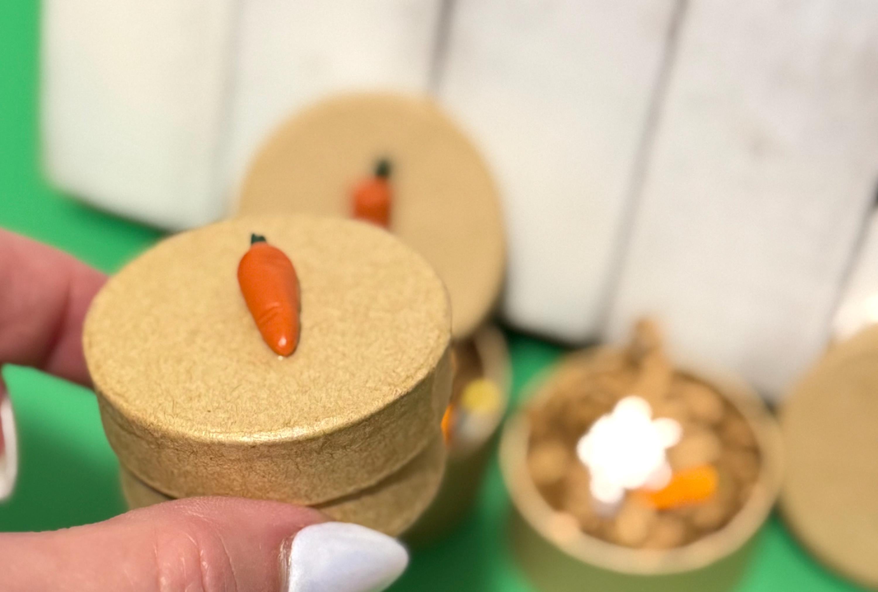 Miniature Paper Mache Easter Gift Box with miniatures
