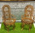Miniature metal rusted outside chair with heart design-1:12 scale