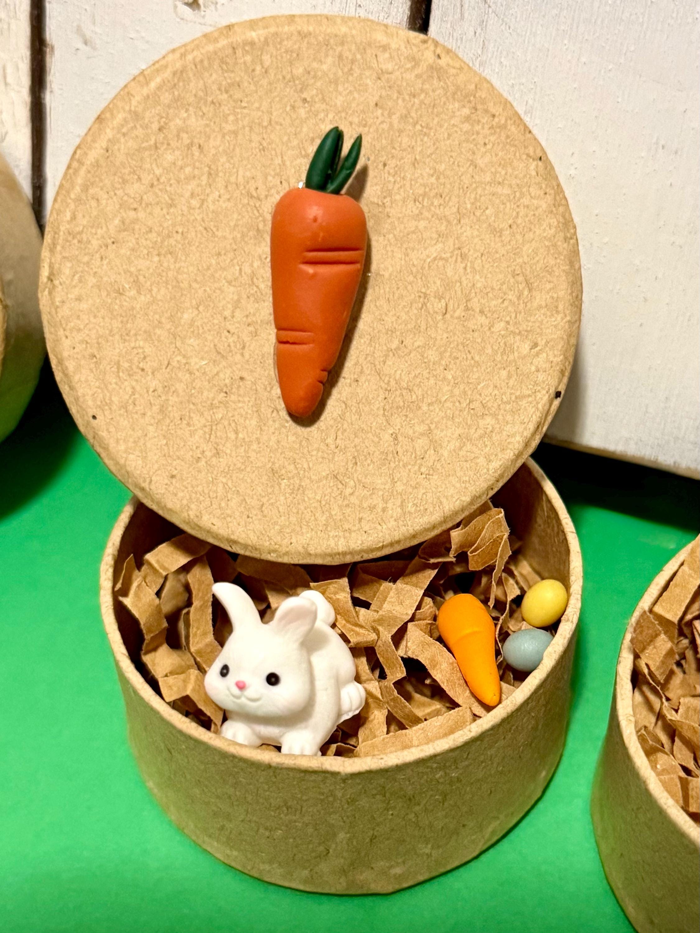 Miniature Paper Mache Easter Gift Box with miniatures
