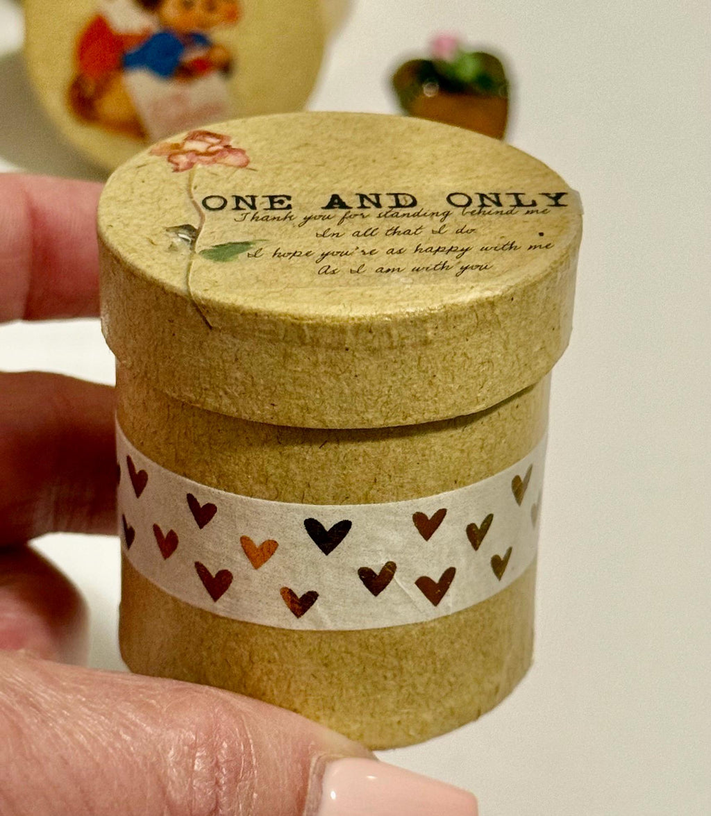 Miniature Paper Mache Valentines/Love themed Gift Boxes with Minis
