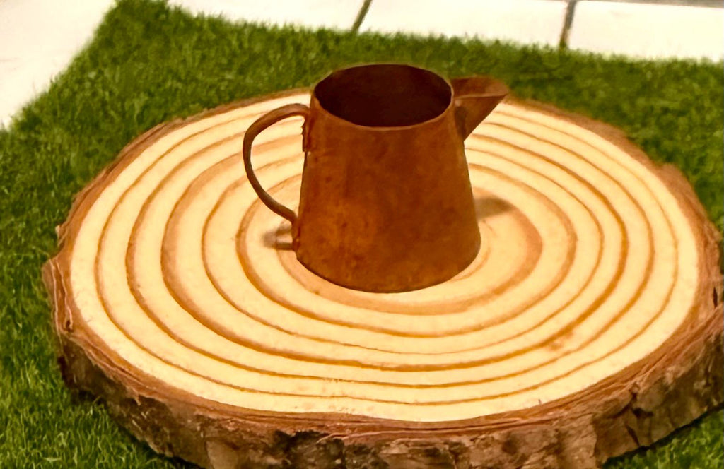 miniature metal rustic water can