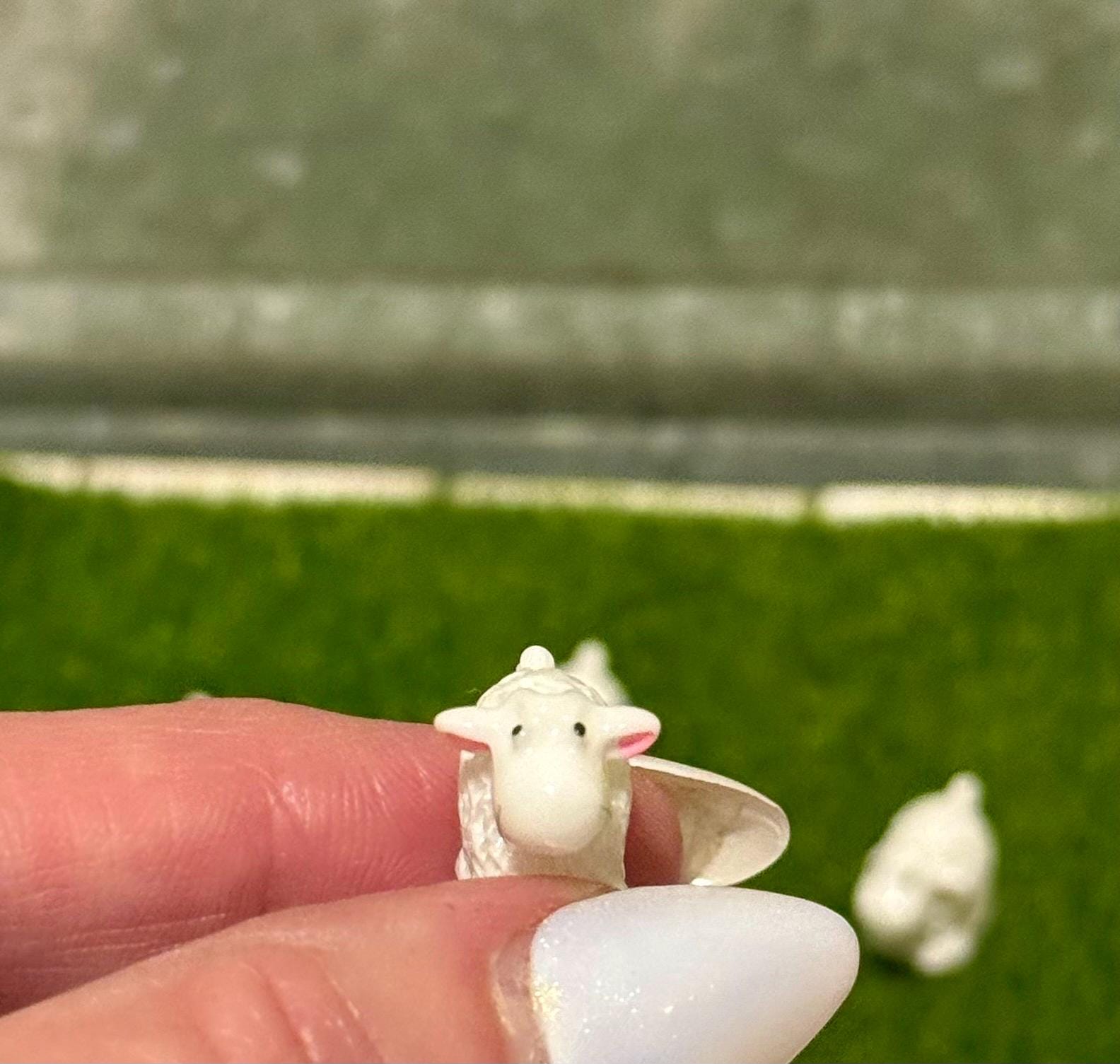 Mini Resin Sheep Figurines:  Set of 3