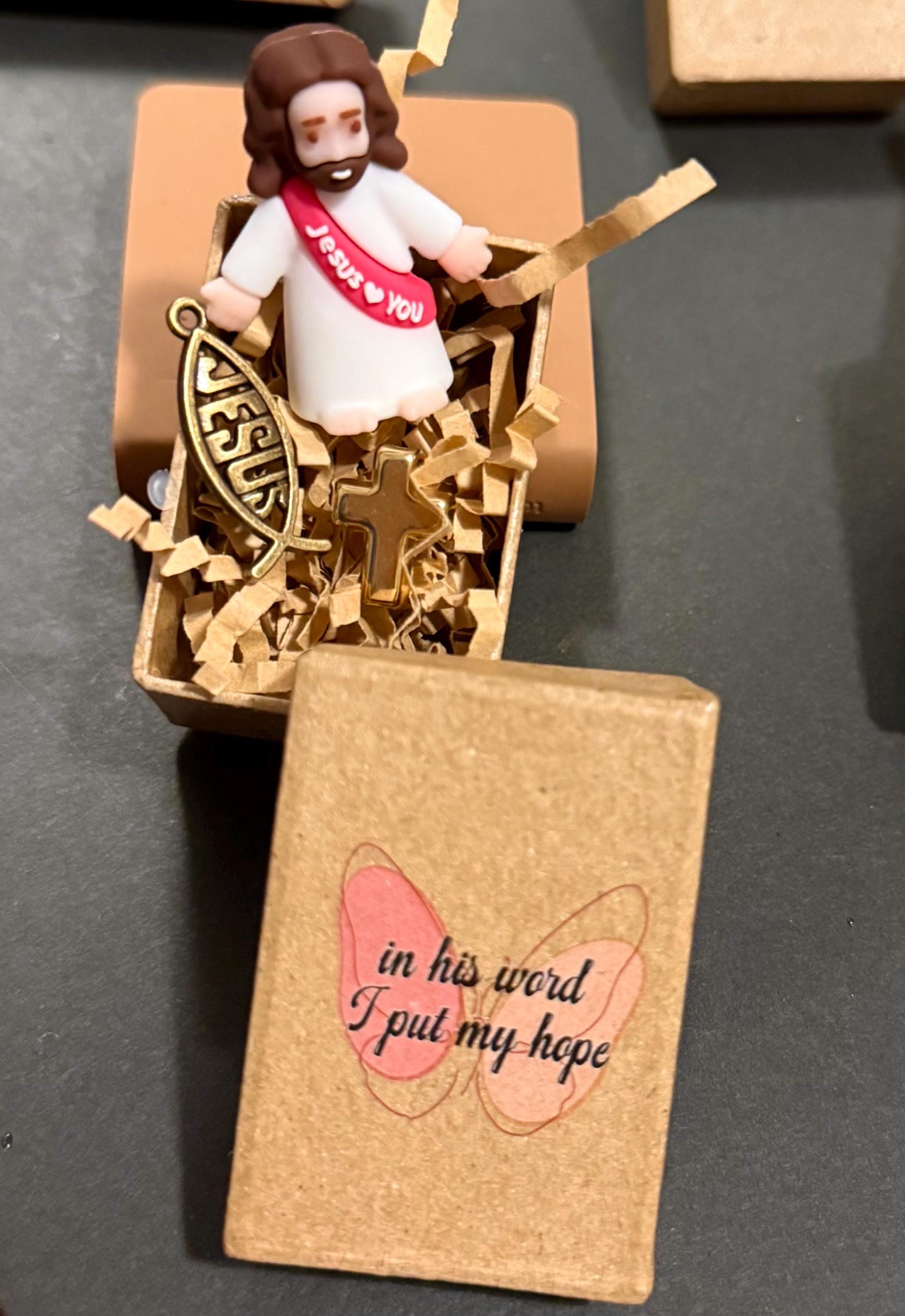 Miniature paper Mache Inspirational Jesus gift boxes