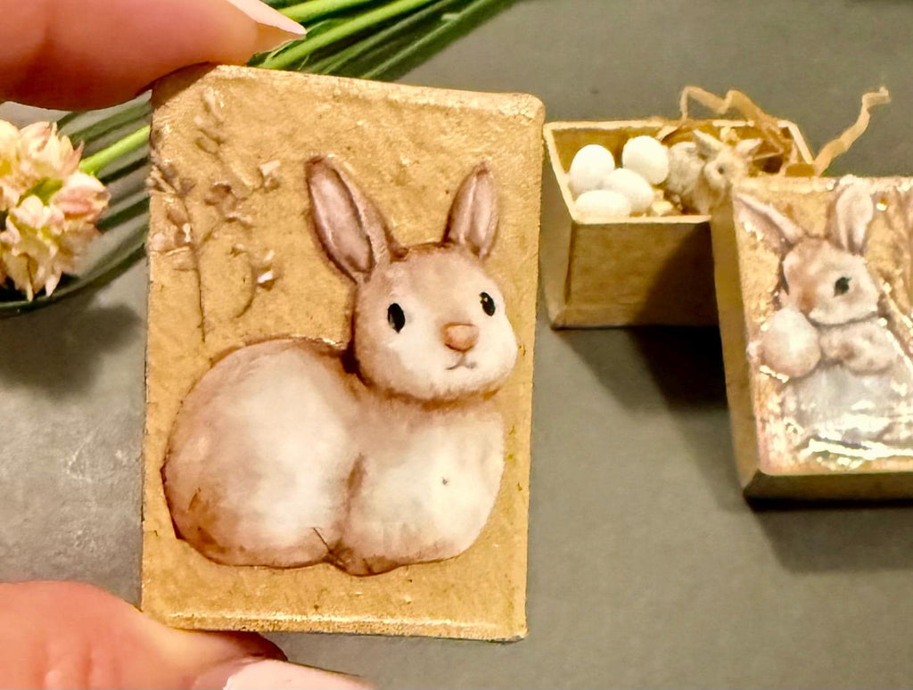 Miniature Easter Bunny Gift Box with miniatures