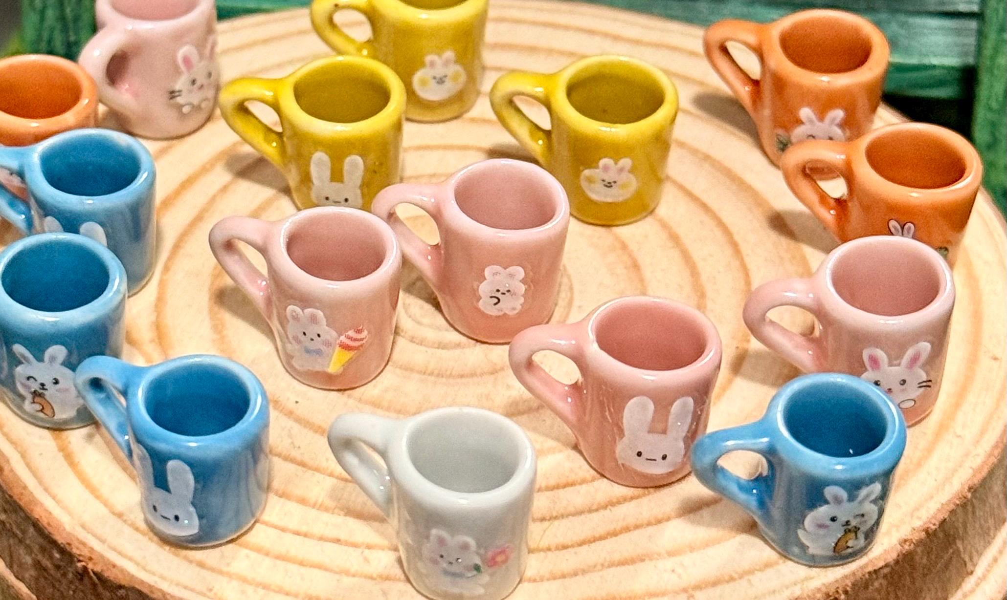Miniature Easter Bunny coffee mugs