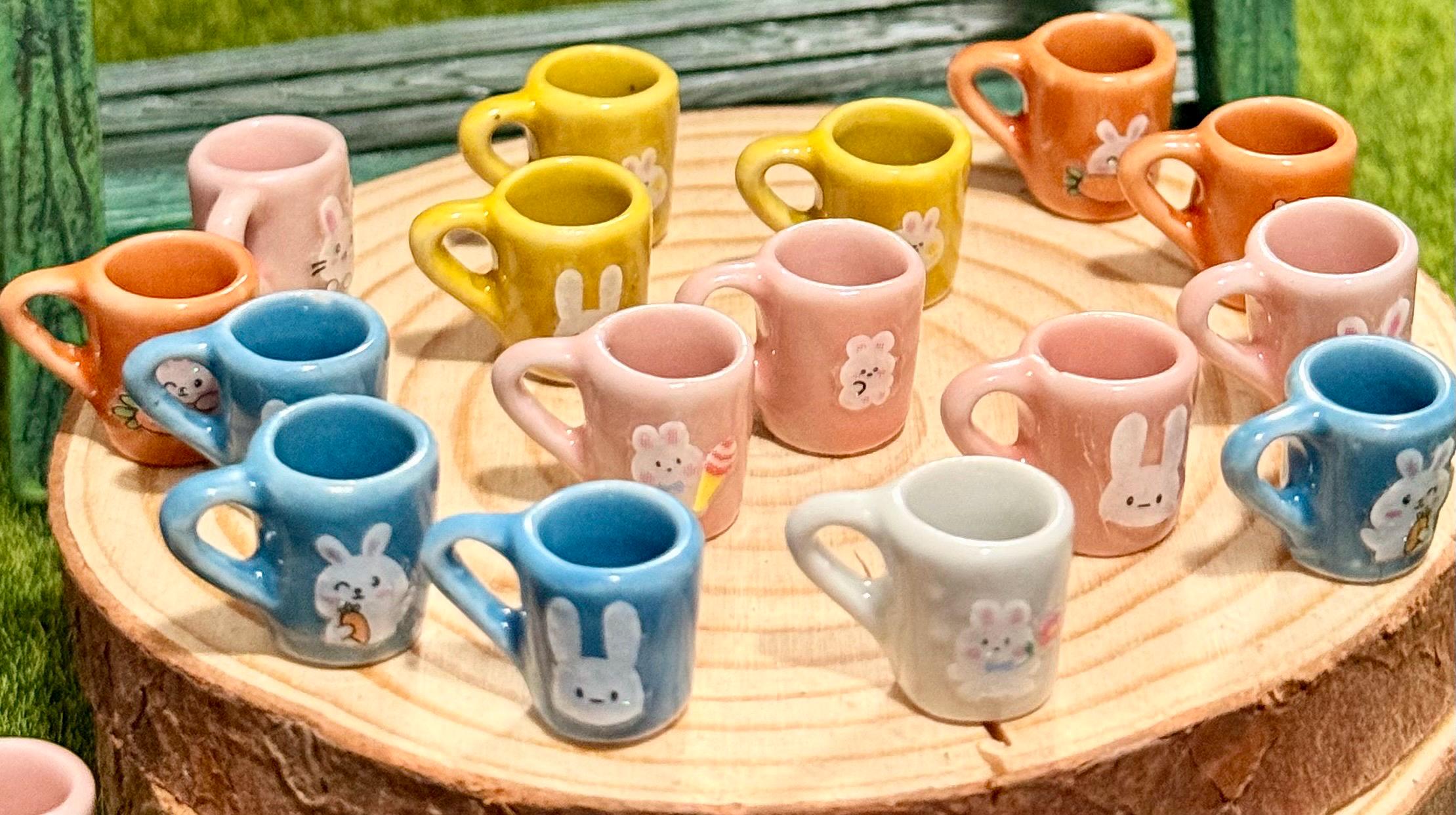 Miniature Easter Bunny coffee mugs