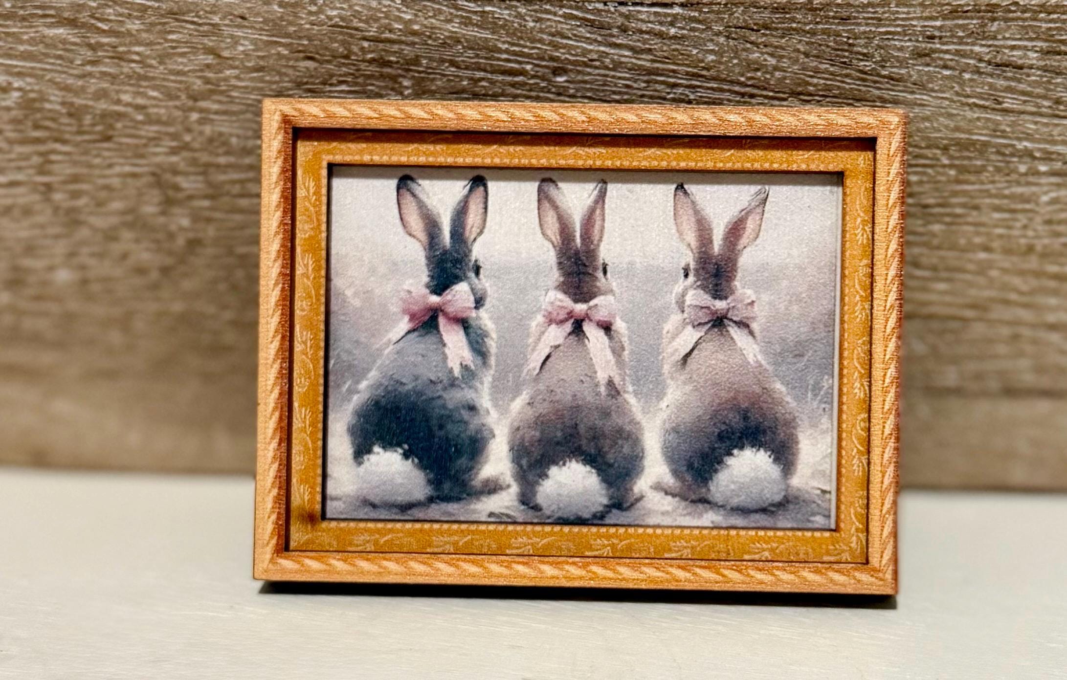Decorative art framed Easter Bunny magnets