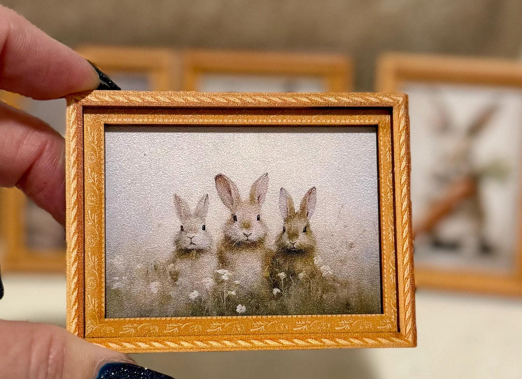 Decorative art framed Easter Bunny magnets
