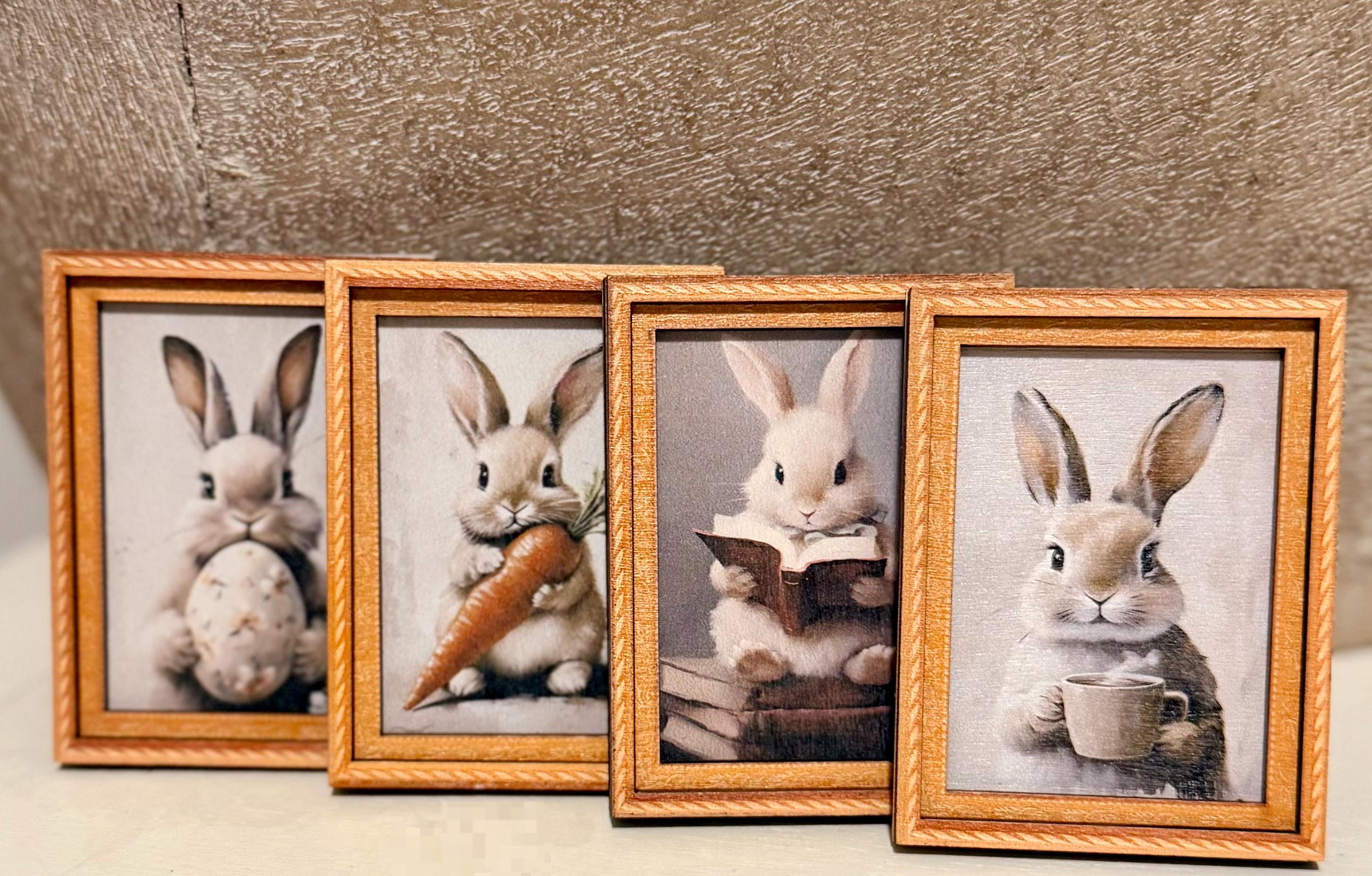 Decorative art framed Easter Bunny magnets