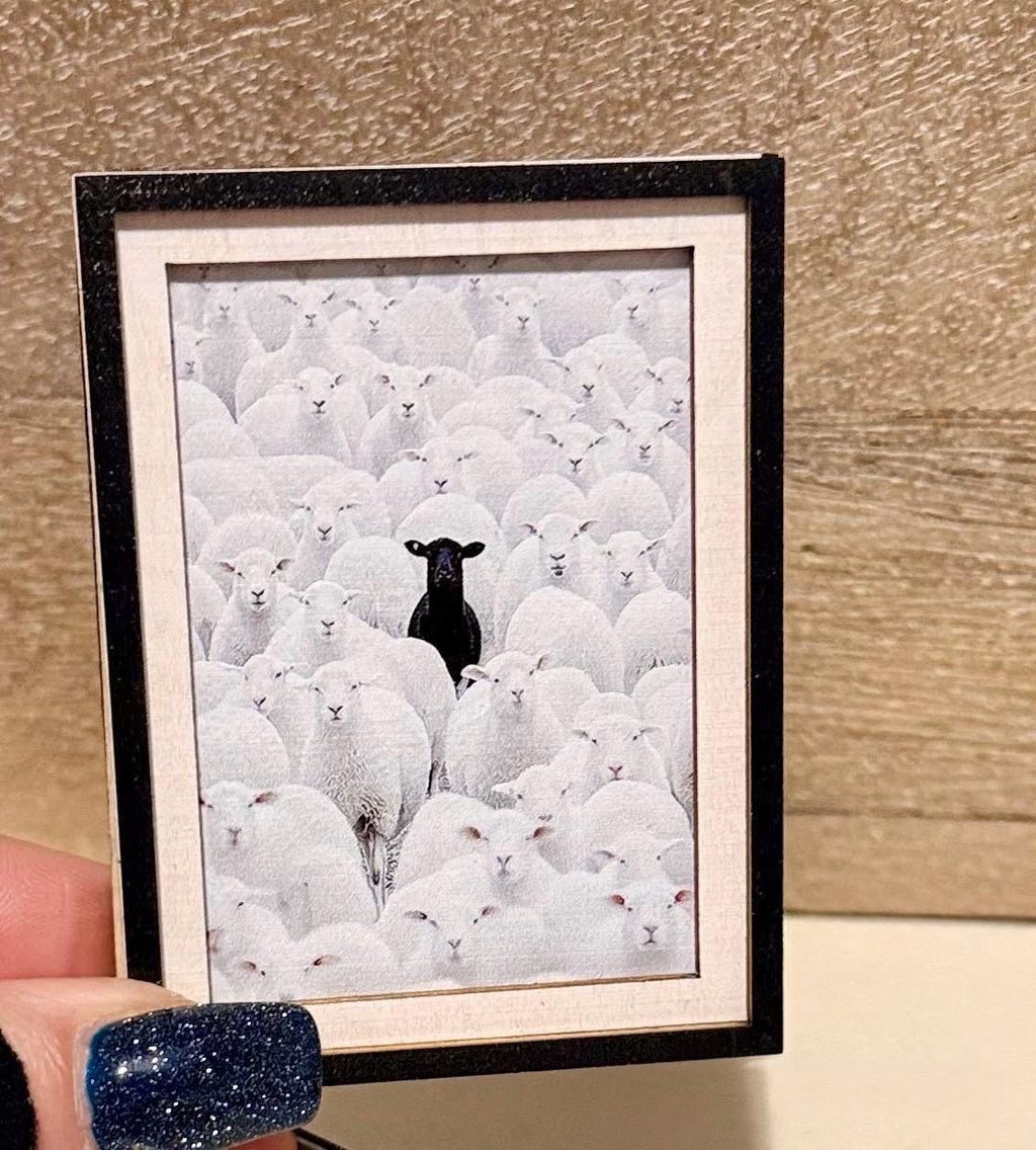 Decorative art framed fridge magnets-sheep