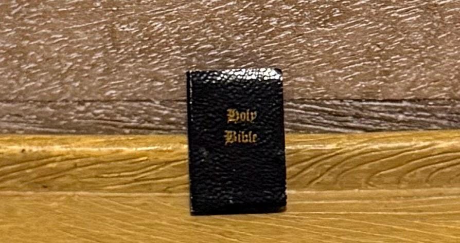 Miniature vintage Holy Bible - dollhouse scale