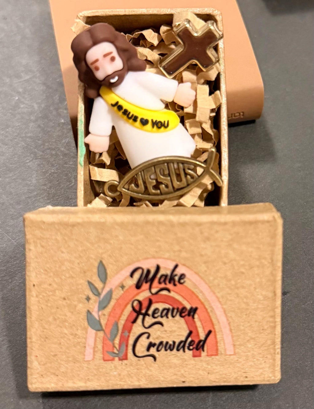 Miniature paper Mache Inspirational Jesus gift boxes
