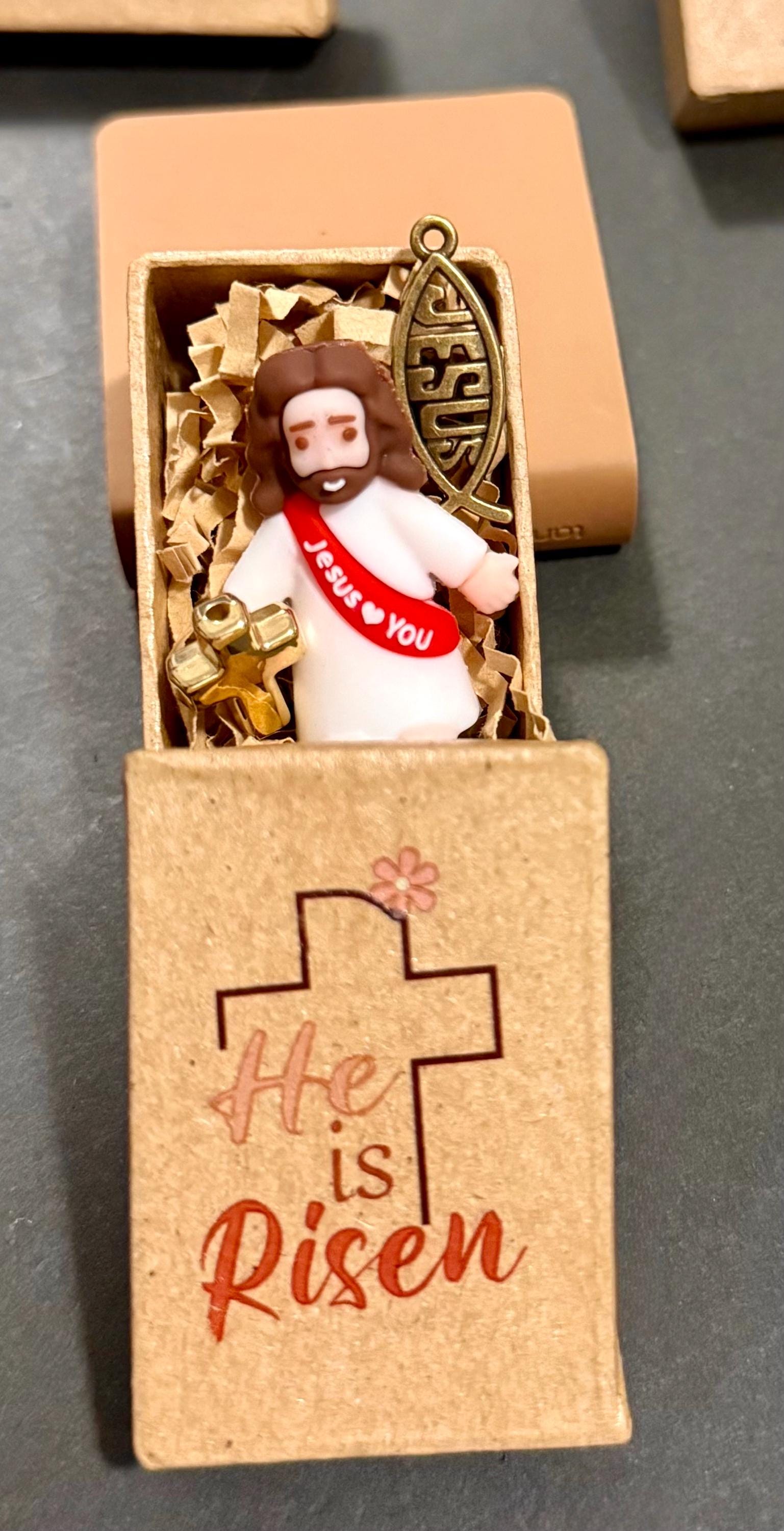 Miniature paper Mache Inspirational Jesus gift boxes