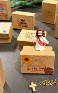 Miniature paper Mache Inspirational Jesus gift boxes