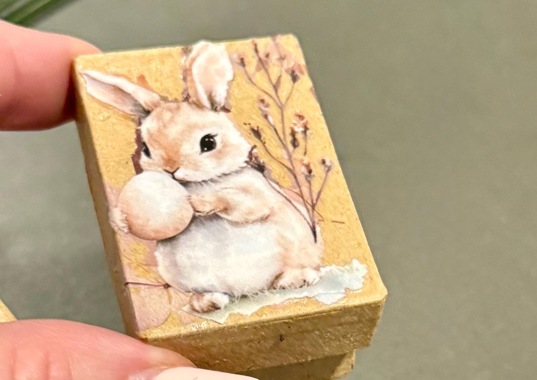 Miniature Easter Bunny Gift Box with miniatures