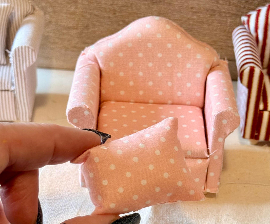Dollhouse miniature chair with pillow-3 choices