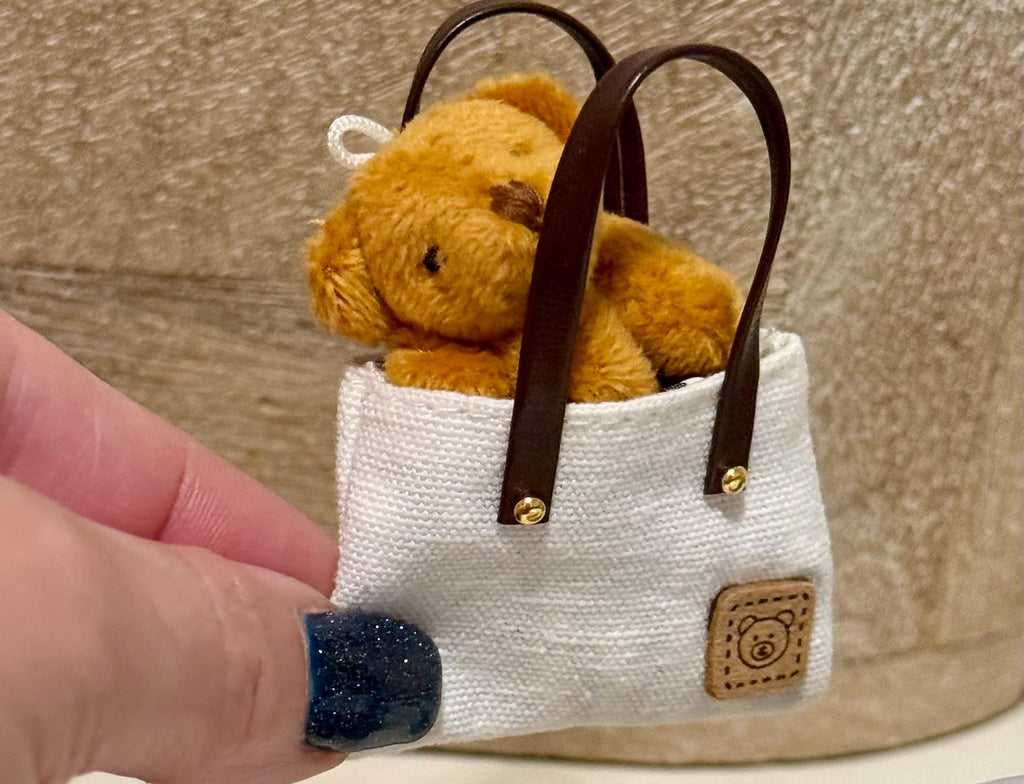 Miniature Handbag purse -includes a teddy bear
