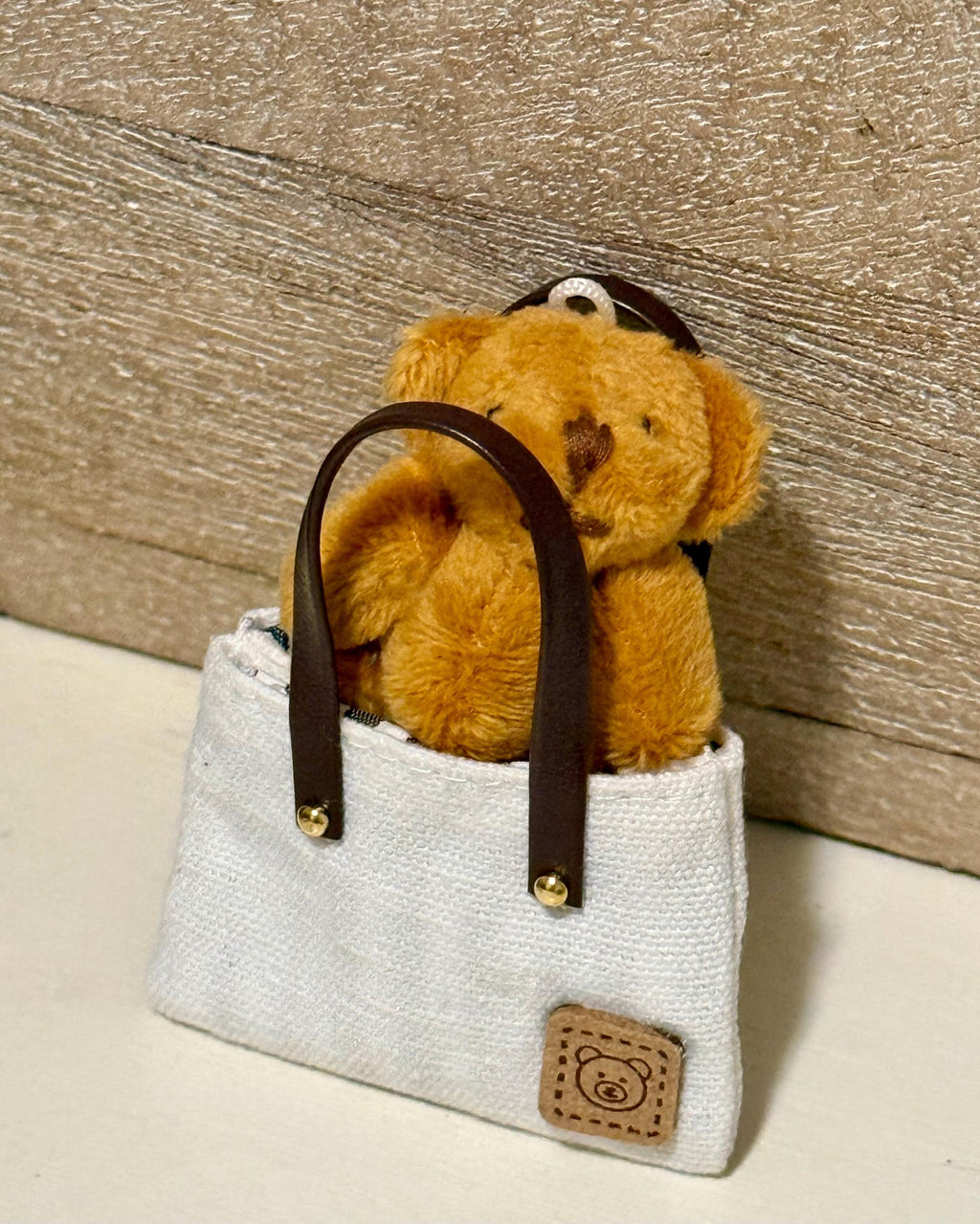 Miniature Handbag purse -includes a teddy bear