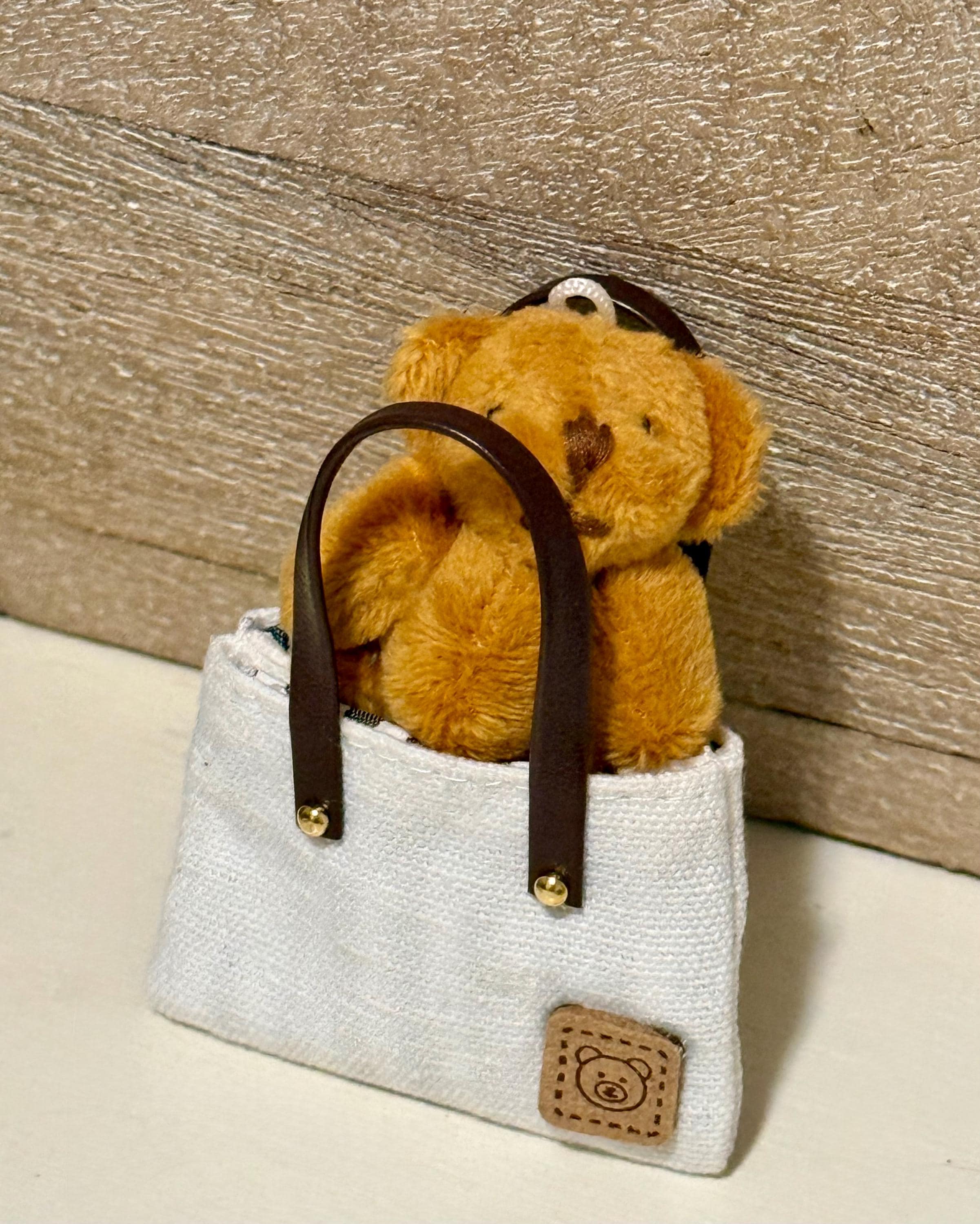 Miniature Handbag purse -includes a teddy bear