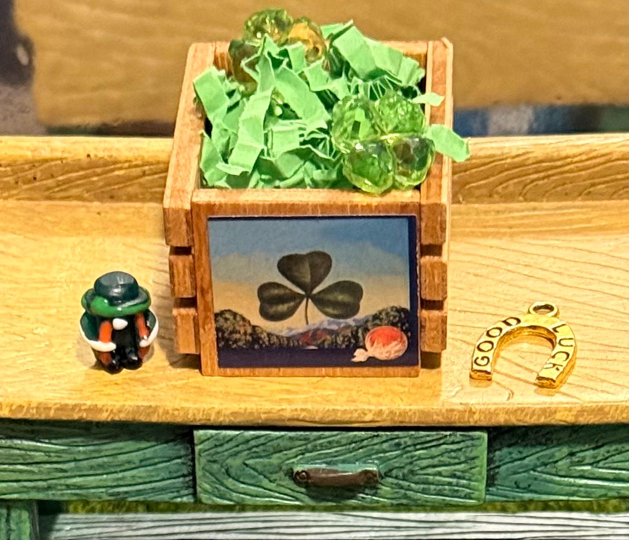 Miniature St. Patrick's Day Crate: Leprechaun, Horseshoe, Clovers
