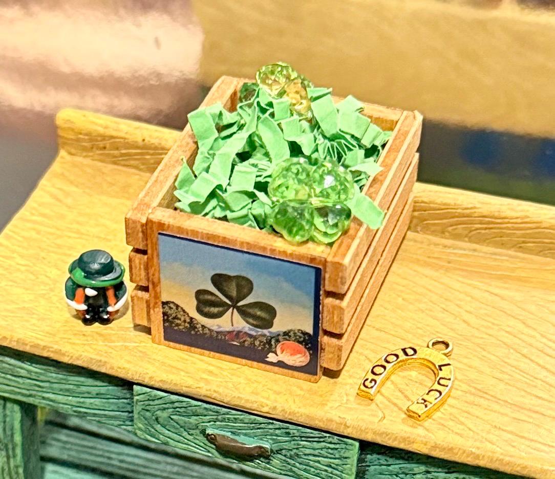 Miniature St. Patrick's Day Crate: Leprechaun, Horseshoe, Clovers
