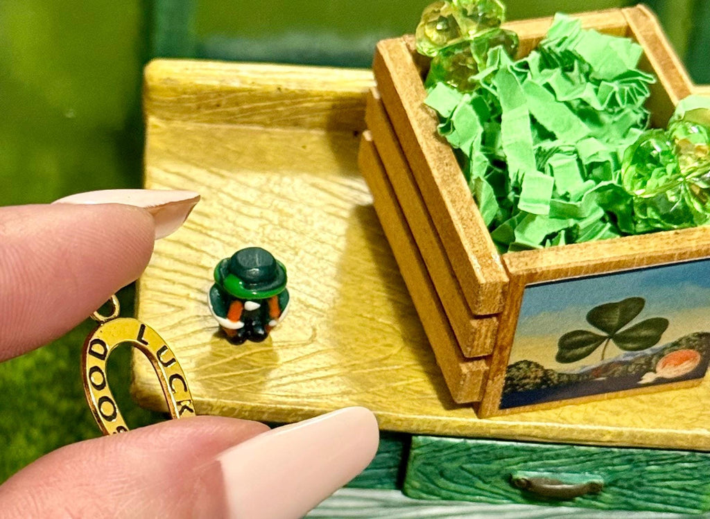 Miniature St. Patrick's Day Crate: Leprechaun, Horseshoe, Clovers