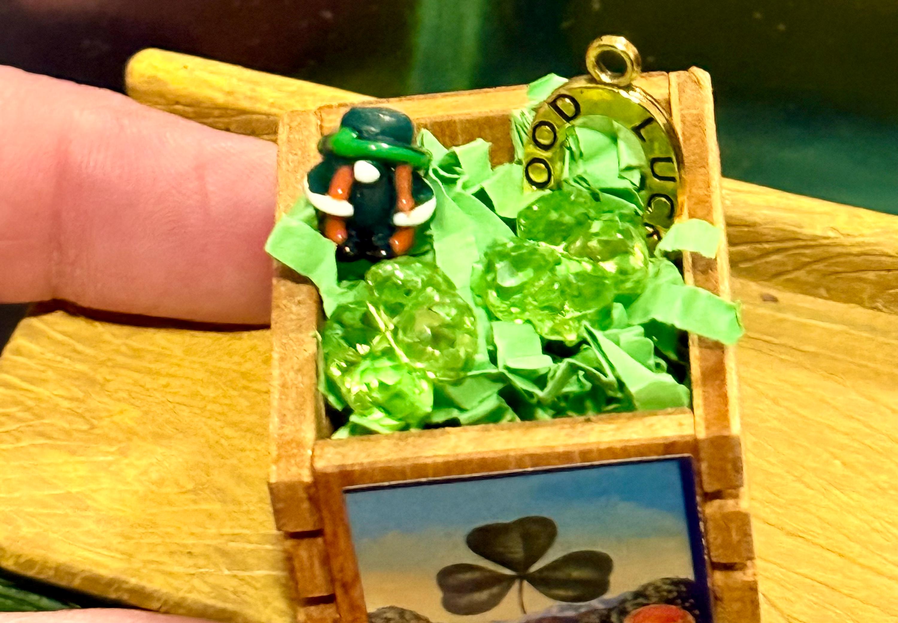 Miniature St. Patrick's Day Crate: Leprechaun, Horseshoe, Clovers