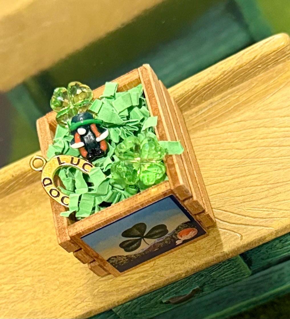 Miniature St. Patrick's Day Crate: Leprechaun, Horseshoe, Clovers