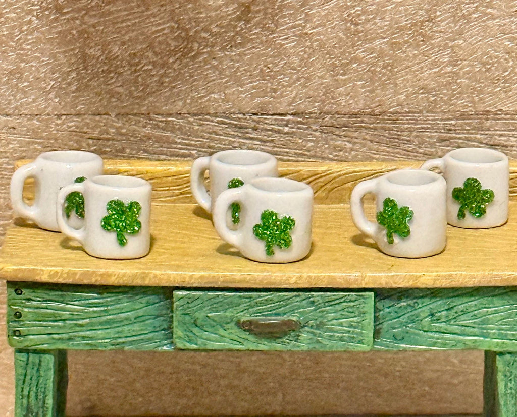 Miniature  4 leaf clover ceramic coffee mug-Saint Patrick’s Day