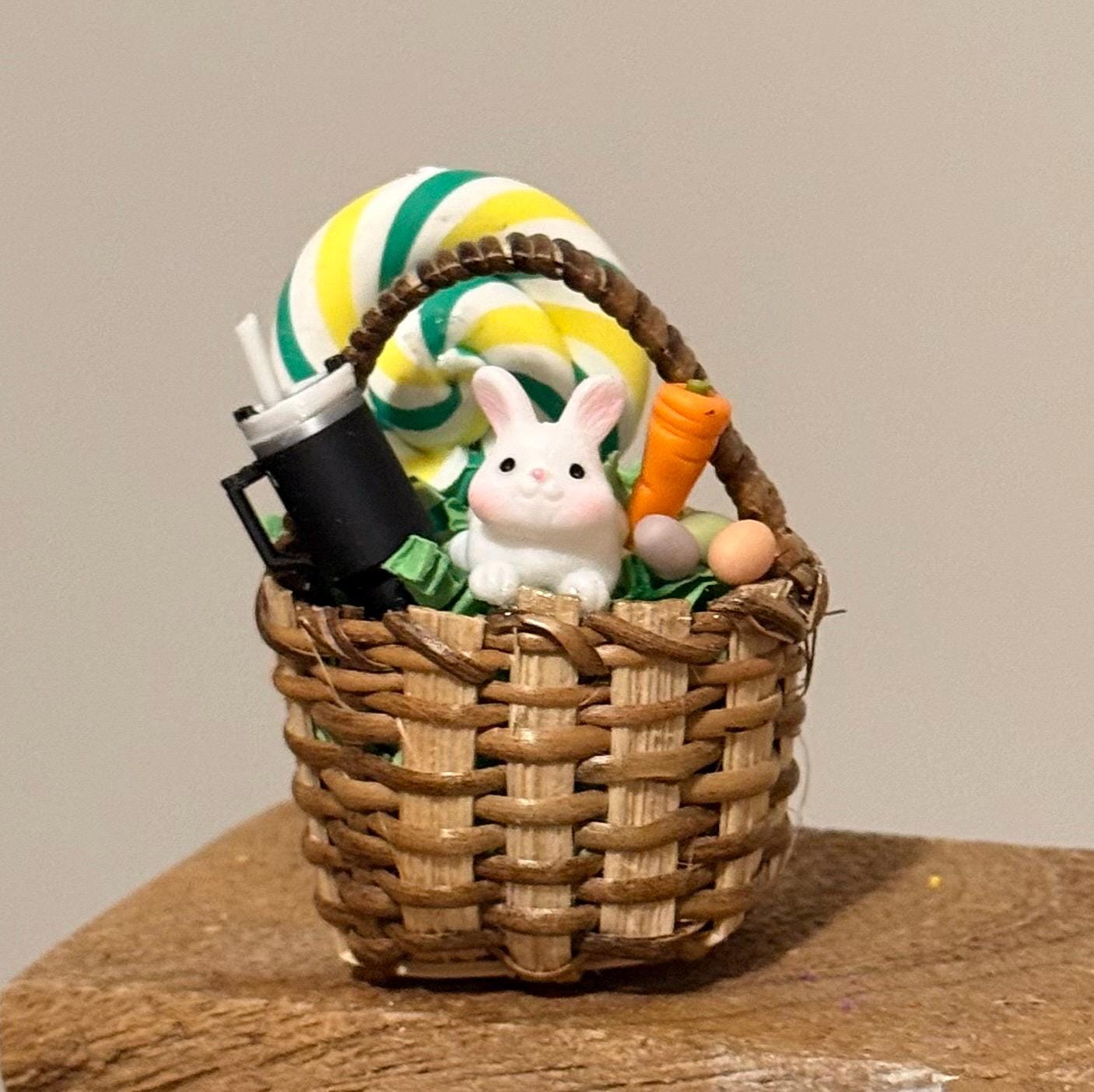 Miniature Easter Basket Filled- With Bunny and miniature Stanley cup
