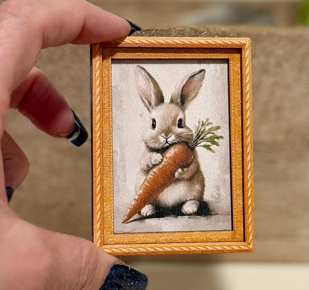 Decorative art framed Easter Bunny magnets