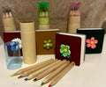 Miniature notebook and colored pencils set for writing/drawing