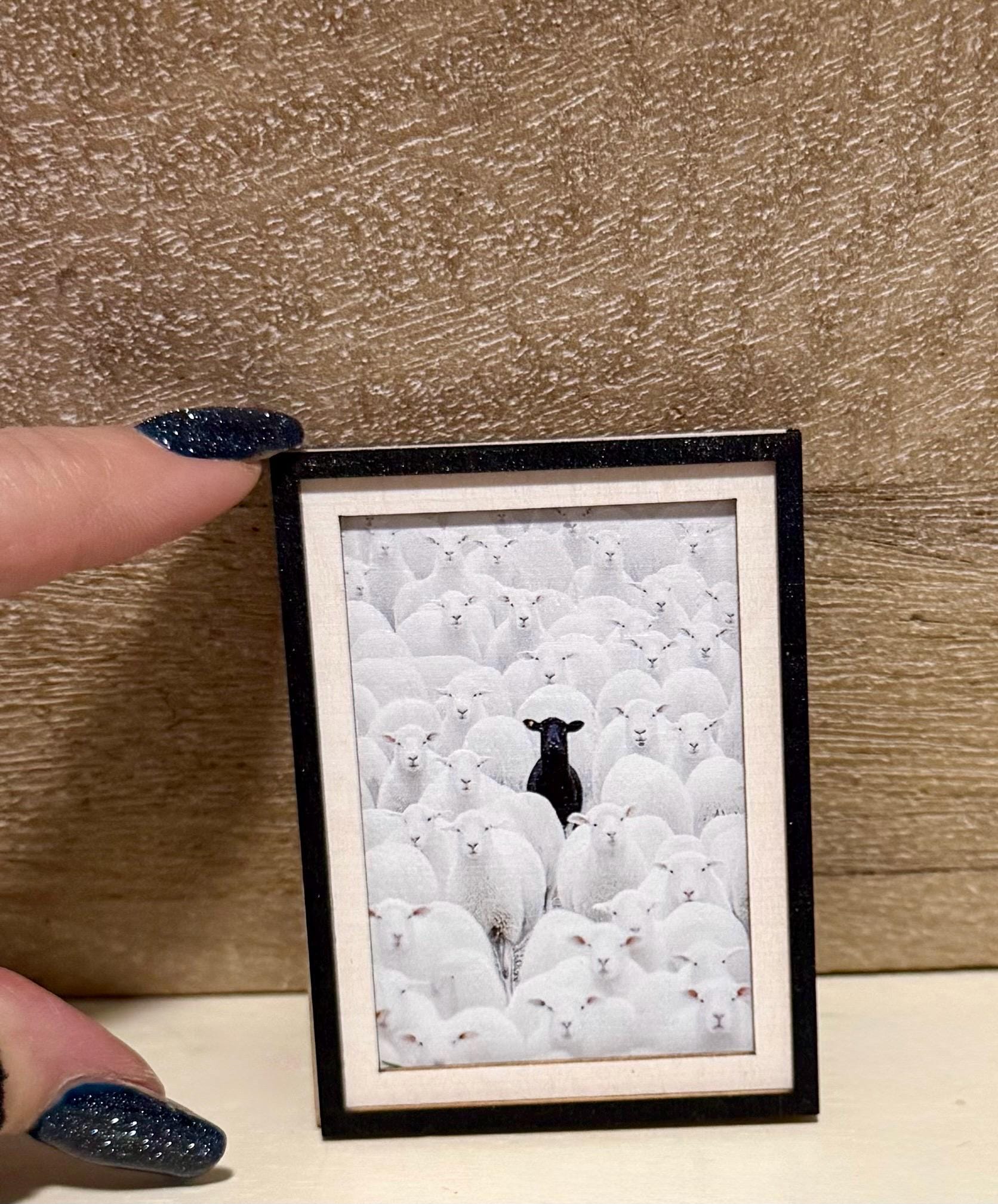 Decorative art framed fridge magnets-sheep