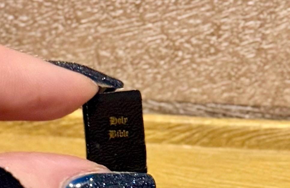 Miniature vintage Holy Bible - dollhouse scale