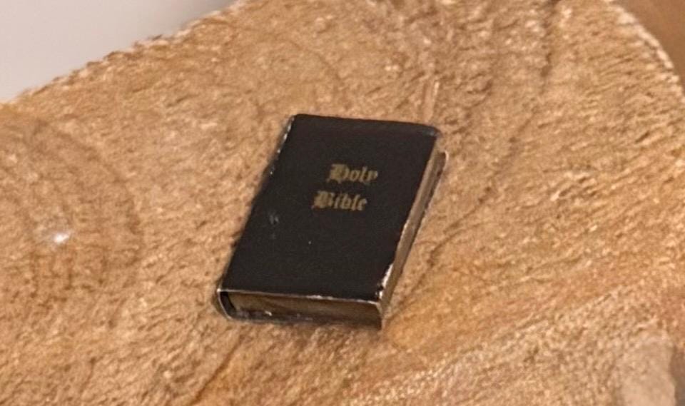 Miniature vintage Holy Bible - dollhouse scale