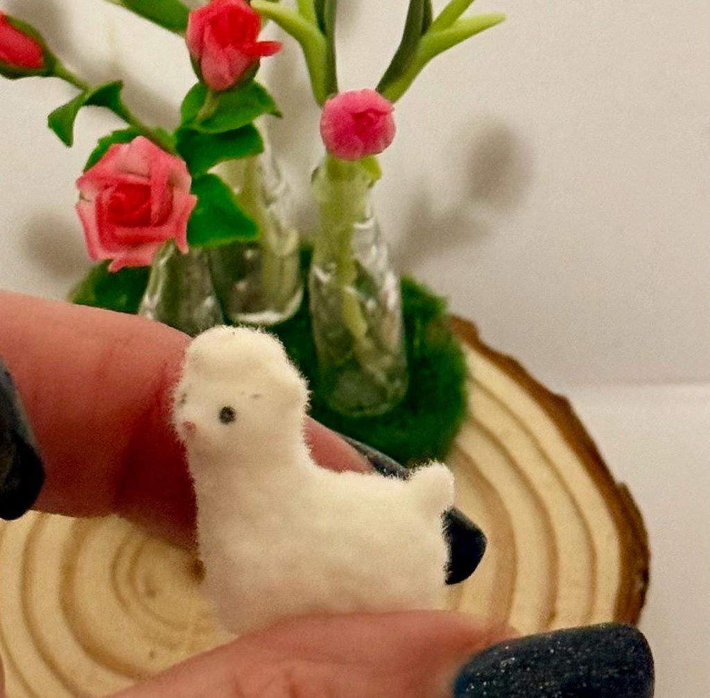 Miniature Flocked baby lamb